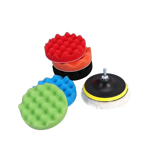 TOPBATHY 7 Teiliges Polierscheiben Set Aus Wolle Und Polierschwamm Pad Polierschwamm Polierergriff Trägerplatte Buffle Polierer TOPBATHY 7 Teiliges Polierscheiben Set Aus Wolle Und Polierschwamm Pad Polierschwamm Polierergriff Trägerplatte Buffle Polierer von TOPBATHY