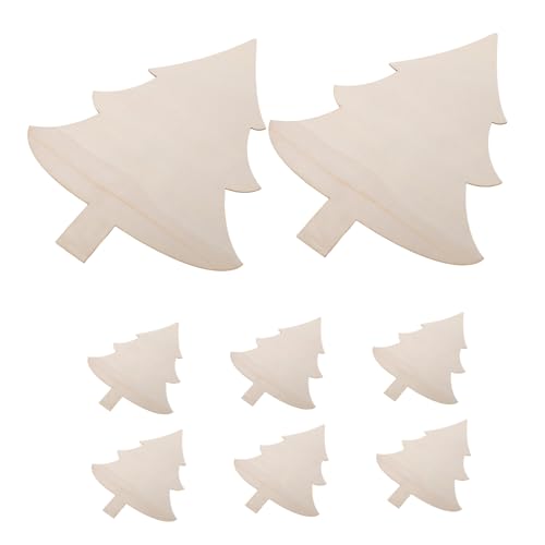 TOPBATHY 8 Stück Weihnachtsbaumchips Holzscheiben Ornament handwerk aus holz malen unvollendeter Holzausschnitt Holzhandwerksschmuck Weihnachtsbaumausschnitte aus Holz hölzern Beige von TOPBATHY