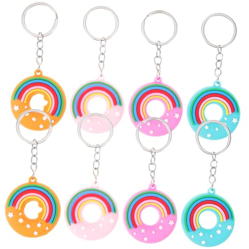 TOPBATHY 8st Regenbogen-Donut-schlüsselanhänger Kette Lanyards Schlüsselanhänger Einziehbar Halter Geldbörse Schlüsselanhänger Mit Individueller Stickerei Karte Zubehör PVC-weichkleber von TOPBATHY