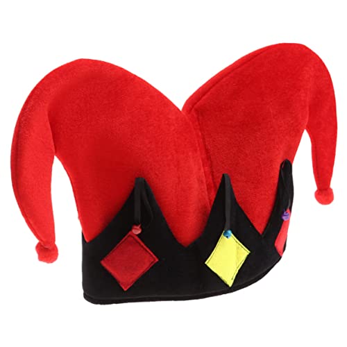 TOPBATHY Clownhüte Für Damen Rot Abgewinkelt Dekorativer Partyhut Aus Plüsch Für Bühnenauftritte Cosplay Accessoire TOPBATHY Clownhüte Für Damen Rot Abgewinkelt Dekorativer Partyhut Aus Plüsch Für Bühnenauftritte Cosplay Accessoire von TOPBATHY