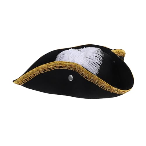 TOPBATHY Feder Piratenhut Für Halloween Cosplay Party Requisite Pirate Kostümzubehör Karnevalshut Dekoration Festival Party Kopfbedeckung Pirate Cosplay Supply von TOPBATHY