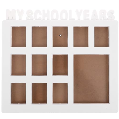 TOPBATHY Myschoolyears Schuljahre Fotorahmen Collage, Weiß, 28X24.8Cm, Pvc, Erinnerungen an SchüLerjahre, FüR Zuhause, Geschenkidee von TOPBATHY