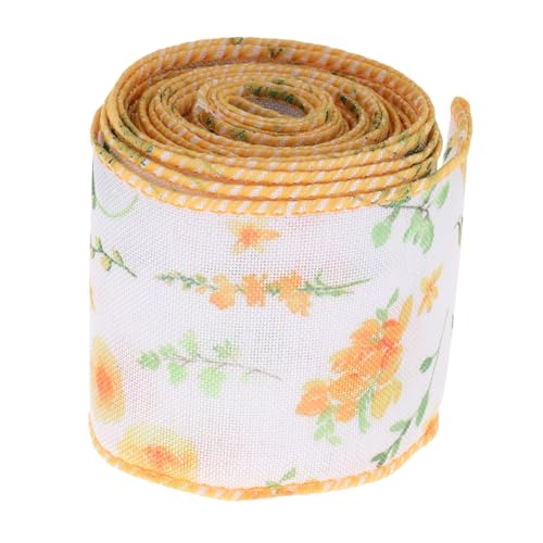 TOPBATHY Frühlings Themen Geschenkband aus Polyester mit Blumenmuster Yards für Kränze Bouquets Bastelprojekte und Dekorationen Langlebig und Farbenfroh von TOPBATHY