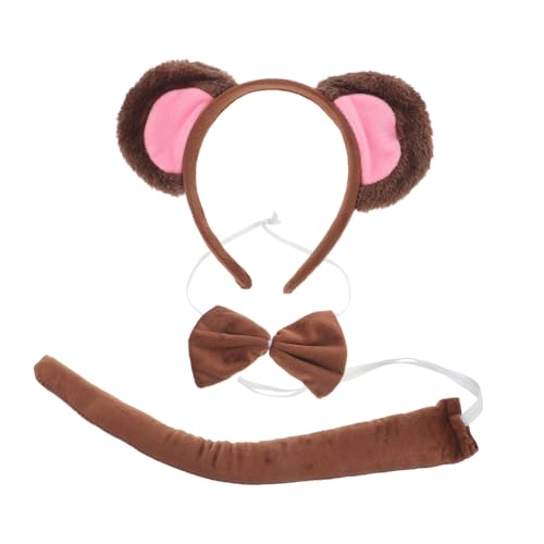 TOPBATHY Furry Affenohren Stirnband und Tierkostüm Zubehör für Halloween Karneval und Schulveranstaltungen für Erwachsene und Geeignet TOPBATHY Furry Affenohren Stirnband und Tierkostüm Zubehör für Halloween Karneval und Schulveranstaltungen für Erwachsene und Geeignet von TOPBATHY