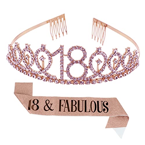 TOPBATHY Geburtstagskrone Set mit Schärpe Teiliges Set Roségold für Mädchen Langlebig und Bequem für Geburtstagsfeiern und Besondere Anlässe TOPBATHY Geburtstagskrone Set mit Schärpe Teiliges Set Roségold für Mädchen Langlebig und Bequem für Geburtstagsfeiern und Besondere Anlässe von TOPBATHY