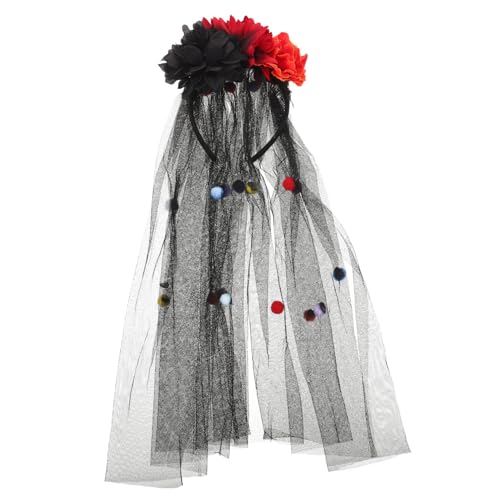 TOPBATHY Gothic Ghost Bridal Headband mit Zartem Netzschleier und Floralen Akzenten für Halloween und Tag der Toten Kostüm für Tanzpartys und Maskenbälle TOPBATHY Gothic Ghost Bridal Headband mit Zartem Netzschleier und Floralen Akzenten für Halloween und Tag der Toten Kostüm für Tanzpartys und Maskenbälle von TOPBATHY