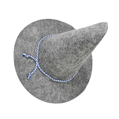 TOPBATHY Grauer Filz-hexenhut Vogelscheuchen-kostüm Halloween Cosplay Hut Leicht und Bequem für Erwachsene Oktoberfest Party Zauberer Hexe Sorcerer Dress Up von TOPBATHY