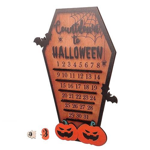 TOPBATHY Halloween Holz Deko Countdown Kalender mit Kürbis Sarg Fledermaus Stabile Halloween Tischdeko für Party und Wand Langlebige Holzfigur für Gruselige Adventszeit TOPBATHY Halloween Holz Deko Countdown Kalender mit Kürbis Sarg Fledermaus Stabile Halloween Tischdeko für Party und Wand Langlebige Holzfigur für Gruselige Adventszeit von TOPBATHY