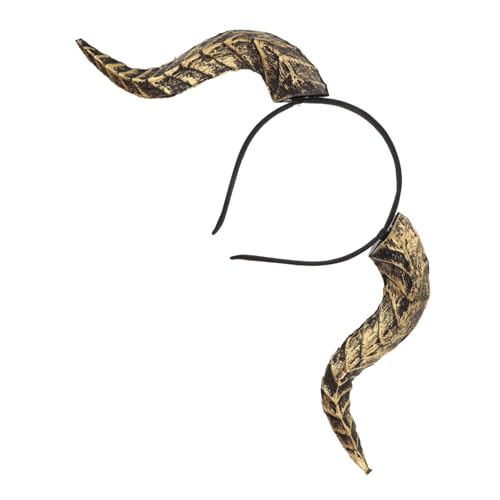 TOPBATHY Halloween Teufelshörner Stirnband Gold Vintage Steampunk Stil Abnehmbar Gothic Ziegenhörner Kopfband Für Karneval Cosplay Party Zubehör TOPBATHY Halloween Teufelshörner Stirnband Gold Vintage Steampunk Stil Abnehmbar Gothic Ziegenhörner Kopfband Für Karneval Cosplay Party Zubehör von TOPBATHY