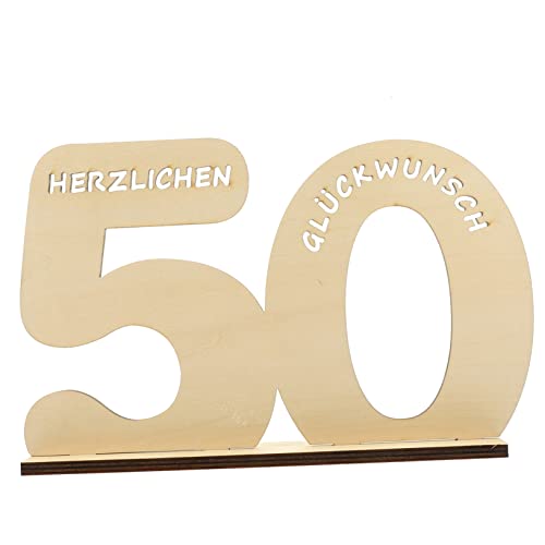 TOPBATHY Holz Nummernschild Geburtstag Tischdeko aus Robustem Holz Verschleißfestes Nummerntisch Zentrum Accessoire für Party und von TOPBATHY