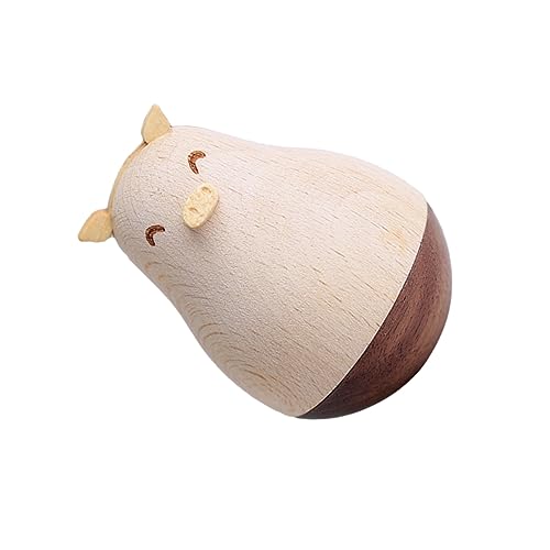 TOPBATHY Holzfigur Schwein Stehaufpuppe Handgefertigt Niedlich Kreatives Holz Tier Desktop Dekoration Geschenkidee TOPBATHY Holzfigur Schwein Stehaufpuppe Handgefertigt Niedlich Kreatives Holz Tier Desktop Dekoration Geschenkidee von TOPBATHY