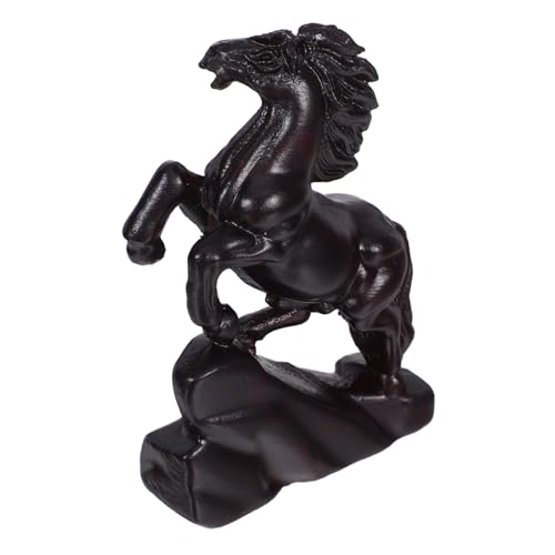 TOPBATHY Holzfigur Stehendes Pferd Chinesisches Tierkreiszeichen Pferdeskulptur Sammlerstück für Jahr Dekorative Figur für Zuhause und Büro Elegant Handgefertigt aus Hochwertigem Holz von TOPBATHY