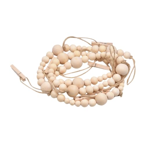 TOPBATHY Holzperlen Fotoseil mit Clips Rustikale Wanddeko Vielseitiger Bilderhalter für Fotos Notizen Memo Naturfarbene Klammern Aufhängen Langlebig Dekoratives Fotoseil für Zuhause TOPBATHY Holzperlen Fotoseil mit Clips Rustikale Wanddeko Vielseitiger Bilderhalter für Fotos Notizen Memo Naturfarbene Klammern Aufhängen Langlebig Dekoratives Fotoseil für Zuhause von TOPBATHY
