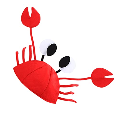 TOPBATHY Krabbenhut Halloween-Kostüm für Erwachsene Hasenzubehör Stirnbänder für Männer Kleidung für Männer Krabbenmütze für Erwachsene Krabbenkappe Füllung tierischer Hut Partybedarf Kind von TOPBATHY