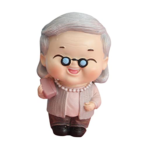 TOPBATHY Kuchendekoration Großeltern Figur aus Resin Dekorative Skulptur für Hochzeit und Feierlichkeiten Niedliche Tortenfigur für Senioren und Enkelkinder Vielseitig Einsetzbar Tischdeko von TOPBATHY