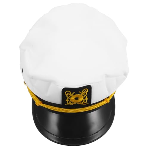 TOPBATHY Matrosenhut sportmütze Matrosenmützen Kapitänsmützen für Yachten weißer, marineblauer Outdoor-Hut Marine-Kappe Matrosenkostüm Mann Yachthut Matrosenzubehör Polyester von TOPBATHY