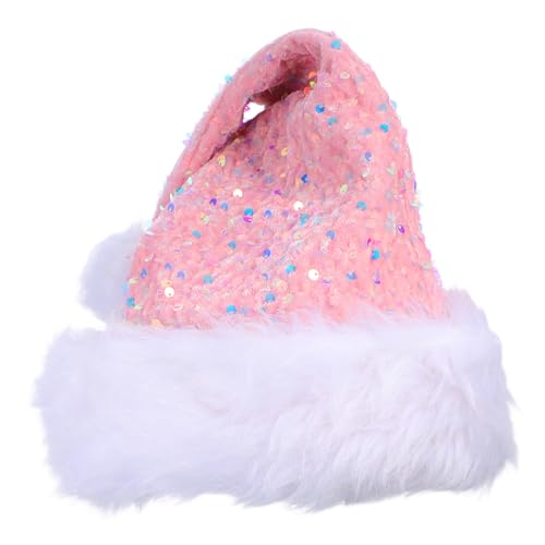 TOPBATHY Pailletten Weihnachtsmütze Unisex mit Glitzerdesign für Weihnachtsfeier Karneval Tanzaufführung Extra und Doppellagig Warmes Polyestermaterial Vielseitiger Nikolaus Kostümhut von TOPBATHY