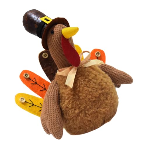 TOPBATHY Plüsch-Truthahn-Deko Handgefertigt mit Detailreicher Verarbeitung Weiches Stofftier für Herbst-Fotografie und Kinderspiel Thanksgiving Erntedankfest-tischdekoration von TOPBATHY