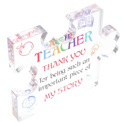 TOPBATHY Puzzle Dekoration für Lehrer Transparentes Tischschild für Lehrer mit zum Lehrertag Graduierung Stilvolle Büro Dekoration von TOPBATHY