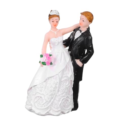 TOPBATHY Romantische Hochzeitsfigurine Brautpaar aus Resin Eleganter Cake Topper für Hochzeitstorten Vielseitige Dekoration für Brautparty Jahrestag und Festlichkeiten von TOPBATHY