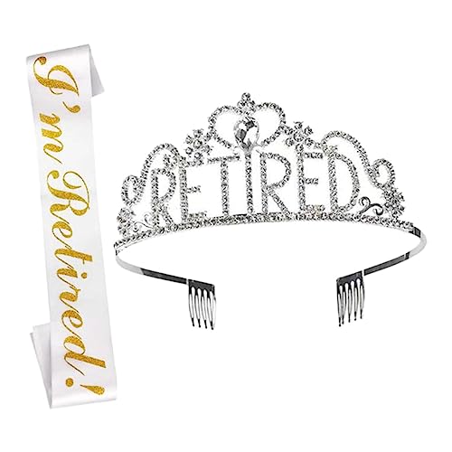 TOPBATHY Set für Krone und Schärpe für Ruhestand Leicht und Tragbar Accessoires für Feierlichkeiten von TOPBATHY