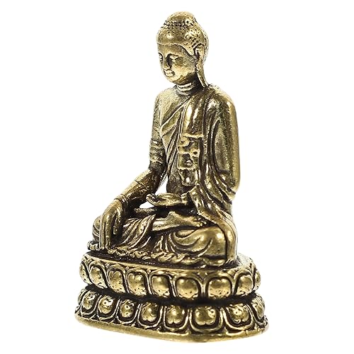 TOPBATHY Shakyamuni-Ornament aus Messing Glücksbuddha-Figur chinesisches Dekor Yoga-Figuren Vintage-Dekor Bastelfigur aus Messing kreative Buddha-Statue reines Messing Dekorationen Bronze- von TOPBATHY