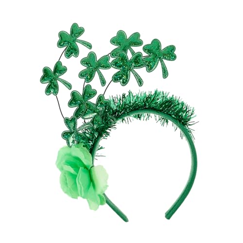 TOPBATHY Stirnband Frauen Zum St. Patricks Day Grünes Kleeblatt Grüne Kronen Grünes Blatt Stirnband St Patrick's St. Patrick's Day Kopfschmuck Haarreiber Stirnbänder Green Seidentuch von TOPBATHY