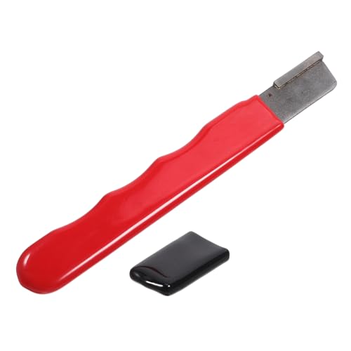 TOPBATHY Wetzstein Rasen Klingen Anspitzer Cutter komfortabel Tasche Gartenarbeit Honen Schere Schärfwerkzeug Werkzeugschärfer Messerschärfer Legierter Stahl rot von TOPBATHY