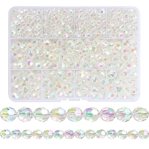 720 Stück Tschechische Facettiert Perlen, Crystal Kunststoffperlen, Kristall Acrylperlen, Kristall Anhänger Deko, Kristallperlen für Armbänder, Halsketten, Schlüsselanhänger, Schmuckherstellung von TOPBELIEF