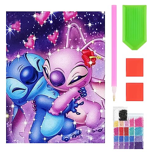 Diamond Painting Kinder Stitch, Stitch Diamantmalerei, 5D Diy Diamond Painting Set For Adults Children, Rhinestone Cross Stitch Embroidery Painting, For Living Room, Wall, Bedroom Decoration 40x30cm von TOPBELIEF