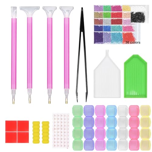 Diamond Painting Zubehör Set, Diamant Painting Zubehör, Mit Stift, Pinzette, Klebeton, Diamond Painting Steine, 28 Gitter Mini Diamant Box, Point Drill Stift, Pinzette, Kleber Ton, Roller Tablett Diamond Painting Zubehör Set, Diamant Painting Zubehör, Mit Stift, Pinzette, Klebeton, Diamond Painting Steine, 28 Gitter Mini Diamant Box, Point Drill Stift, Pinzette, Kleber Ton, Roller Tablett von TOPBELIEF