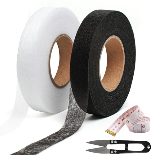 TOPBELIEF 2 Stücke Saumband Zum Aufbügeln Gardinenband Zum Aufbügeln Bügelband Nahtband Gardinen Kürzen Ohne Nähen Textilklebeband mit Weicher Maßbandschere für Hosen Kleidung 128m TOPBELIEF 2 Stücke Saumband Zum Aufbügeln Gardinenband Zum Aufbügeln Bügelband Nahtband Gardinen Kürzen Ohne Nähen Textilklebeband mit Weicher Maßbandschere für Hosen Kleidung 128m von TOPBELIEF