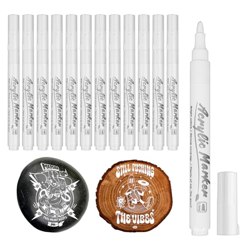 TOPBELIEF Acrylstifte Weiß, 8 Stück Paint Marker, Permanent Marker Weiß, Lackstift, Schnell Trocknender Permanentmarker, 2,0 mm Fadenbreite, Acrylmarker für Holz, Metall, Glas, Stoff TOPBELIEF Acrylstifte Weiß, 8 Stück Paint Marker, Permanent Marker Weiß, Lackstift, Schnell Trocknender Permanentmarker, 2,0 mm Fadenbreite, Acrylmarker für Holz, Metall, Glas, Stoff von TOPBELIEF