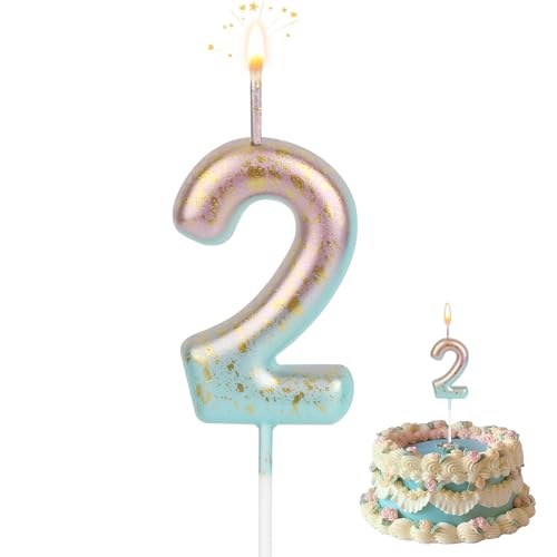 Zahlen Kerzen, Kerze 2 Geburtstag, 5D Geburtstagskerzen, Farbverlauf Kerzen, Geburtstagskerzen Für Kinder Erwachsene Für Geburtstag Jahrestag Partys von TOPBELIEF