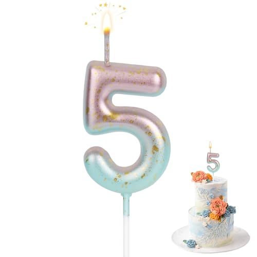 Zahlen Kerzen, Kerze 5 Geburtstag, 8D Geburtstagskerzen, Farbverlauf Kerzen, Geburtstagskerzen Für Kinder Erwachsene Für Geburtstag Jahrestag Partys von TOPBELIEF