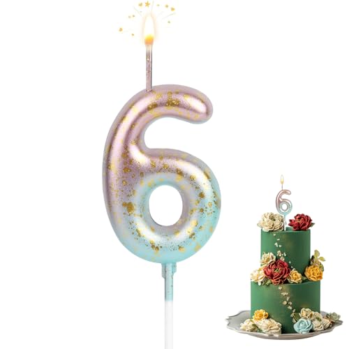 Zahlen Kerzen, Kerze 6 Geburtstag, 9D Geburtstagskerzen, Farbverlauf Kerzen, Geburtstagskerzen Für Kinder Erwachsene Für Geburtstag Jahrestag Partys von TOPBELIEF