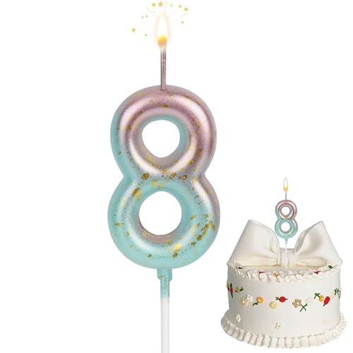 Zahlen Kerzen, Kerze 8 Geburtstag, 11D Geburtstagskerzen, Farbverlauf Kerzen, Geburtstagskerzen Für Kinder Erwachsene Für Geburtstag Jahrestag Partys von TOPBELIEF