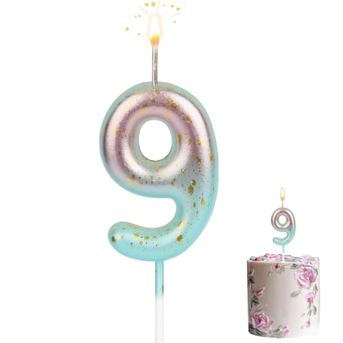 Zahlen Kerzen, Kerze 9 Geburtstag, 12D Geburtstagskerzen, Farbverlauf Kerzen, Geburtstagskerzen Für Kinder Erwachsene Für Geburtstag Jahrestag Partys von TOPBELIEF
