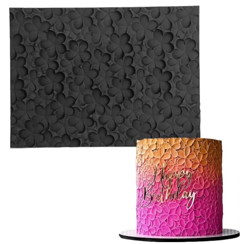 TOPBSFARNY Texturmatte, Schablone, Kekse, Kuchenform, Blumenstruktur, Fondant, Silikon, Abdruckmatte, Backform für Hochzeitstorte Dekoration (Stil B) von TOPBSFARNY