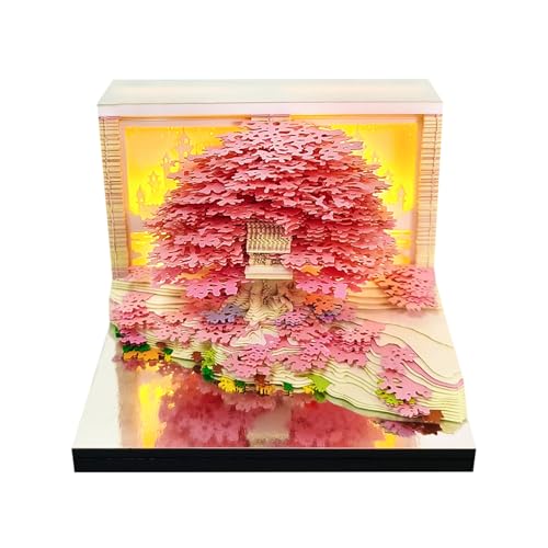 3D Kalender, 2026 3D Abreißblock Tischkalender Notizblock mit Licht 3D Memoblock Papier Schloss Kunst Kreative Papierskulptur Geschenk Tischdekoration von TOPCHANCES