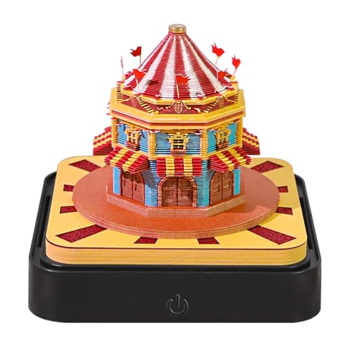 3D Kalender, 2026 3D Abreißblock Tischkalender Notizblock mit Licht 3D Memoblock Papier Schloss Kunst Kreative Papierskulptur Geschenk Tischdekoration von TOPCHANCES