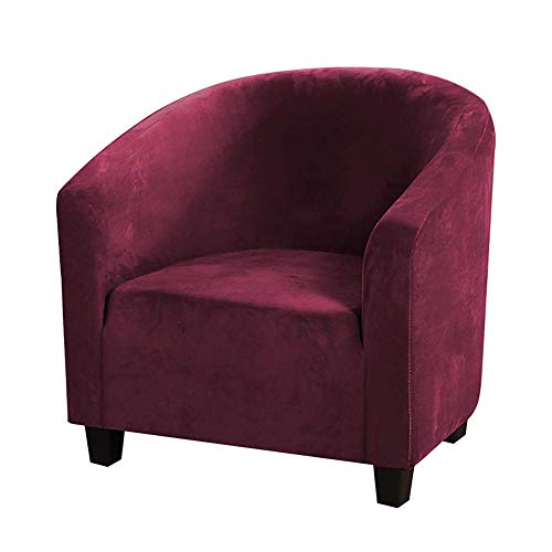 Topchances Halbkreisförmiger Schonbezug für Clubstuhl, Stretch-Samt, Sesselbezug, Sofa-Bezug, Samtstoff, weich, rutschfest, waschbar, Möbelschutz für Bartheke, Weinrot Topchances Halbkreisförmiger Schonbezug für Clubstuhl, Stretch-Samt, Sesselbezug, Sofa-Bezug, Samtstoff, weich, rutschfest, waschbar, Möbelschutz für Bartheke, Weinrot von TOPCHANCES