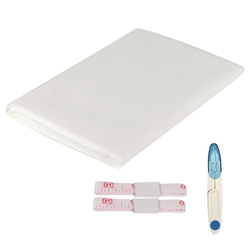1.6 x 2m Aufbügel Leichter Schmelzbar, Leichte Schmelzbare Vlies-Einlage, Aufbügelbarer Einlagestoff mit Maßband&Fadenschneider, Einseitig Vliesstoff Vlies, Polyester Vlieseinlage für Nähen Handwerk 1.6 x 2m Aufbügel Leichter Schmelzbar, Leichte Schmelzbare Vlies-Einlage, Aufbügelbarer Einlagestoff mit Maßband&Fadenschneider, Einseitig Vliesstoff Vlies, Polyester Vlieseinlage für Nähen Handwerk von TOPCZY