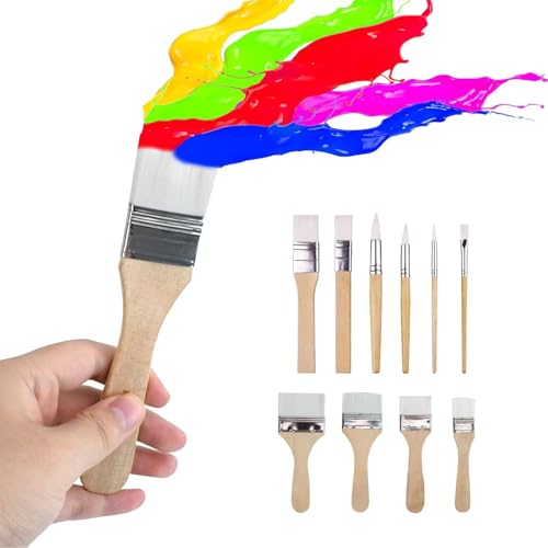 10 Stück Pinselset Acrylfarben Set, Nylonpinselset Künstlerpinsel, Pinsel Aquarell Verschiedene Größen, Pinselstrich Professionell Künstlerpinsel, Malen Holzgriffpinsel für Gouache Dekorieren 10 Stück Pinselset Acrylfarben Set, Nylonpinselset Künstlerpinsel, Pinsel Aquarell Verschiedene Größen, Pinselstrich Professionell Künstlerpinsel, Malen Holzgriffpinsel für Gouache Dekorieren von TOPCZY