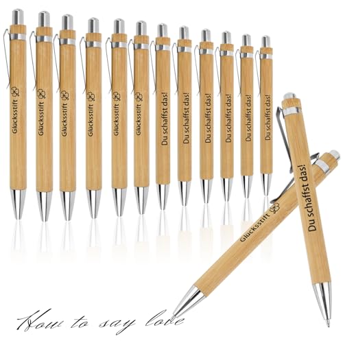 12Stks Inspirierende Bambus Kugelschreiber, Schwarzer Tinten Motivation Druckkugelschreiber, Motivation Zitate Holz Glücksstift, Stifte Geschenke mit Spruch Motivierende du Schaffst Das für Kollegen 12Stks Inspirierende Bambus Kugelschreiber, Schwarzer Tinten Motivation Druckkugelschreiber, Motivation Zitate Holz Glücksstift, Stifte Geschenke mit Spruch Motivierende du Schaffst Das für Kollegen von TOPCZY