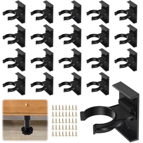 20 Stück Kickboard Clips, Einstellbare Sockel Clips, Küchen Kickboard Sockelklammern, Sockelblendenhalter mit 30 Schrauben, Robust Stabil Möbelbein-Clip, Kickboard Halterungen für 32-42mm Durchmesser von TOPCZY
