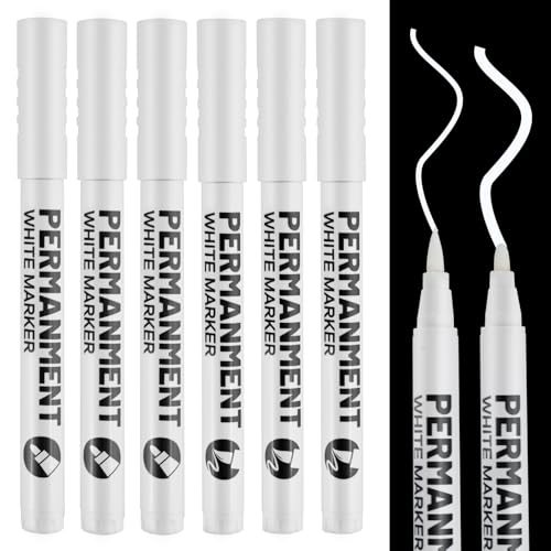 6 Stück Permanent Marker Stifte Weiß, Schnelltrocknender Stifte Weiß, Weißer Wasserbasierte Stift für Schwarzes Papier, Wasserfeste Fine Tip Marker Stift, Multifunktional Stift für Zeichnung DIY 6 Stück Permanent Marker Stifte Weiß, Schnelltrocknender Stifte Weiß, Weißer Wasserbasierte Stift für Schwarzes Papier, Wasserfeste Fine Tip Marker Stift, Multifunktional Stift für Zeichnung DIY von TOPCZY