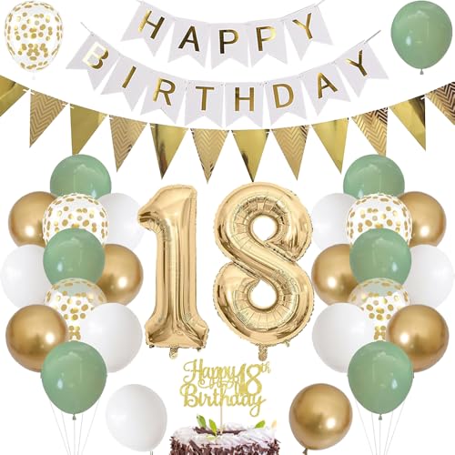 Luftballon 18. Geburtstag Salbeigrüne Folienballon Luftballon Zahlen 18. Geburtstagsdeko Junge Mädchen 18 Jahr Riesen Folienballon Zahl 18 Ballon 18 Deko zum Geburtstag Dekoration Grün Weiß Gold Luftballon 18. Geburtstag Salbeigrüne Folienballon Luftballon Zahlen 18. Geburtstagsdeko Junge Mädchen 18 Jahr Riesen Folienballon Zahl 18 Ballon 18 Deko zum Geburtstag Dekoration Grün Weiß Gold von TOPHOPE