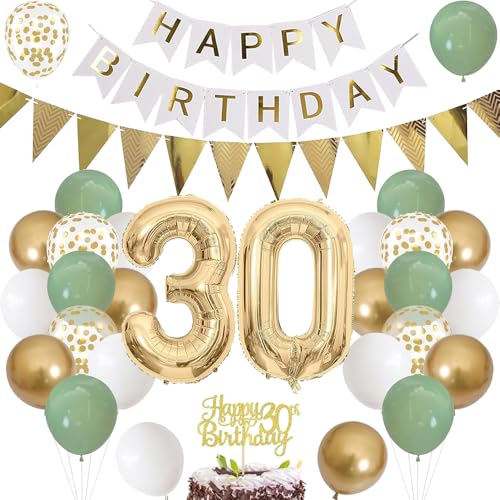 Luftballon 30. Geburtstag Salbeigrüne Folienballon Luftballon Zahlen 30. Geburtstagsdeko Männer Frau 30 Jahr Riesen Folienballon Zahl 30 Ballon 30 Deko zum Geburtstag Dekoration Grün Weiß Gold Luftballon 30. Geburtstag Salbeigrüne Folienballon Luftballon Zahlen 30. Geburtstagsdeko Männer Frau 30 Jahr Riesen Folienballon Zahl 30 Ballon 30 Deko zum Geburtstag Dekoration Grün Weiß Gold von TOPHOPE
