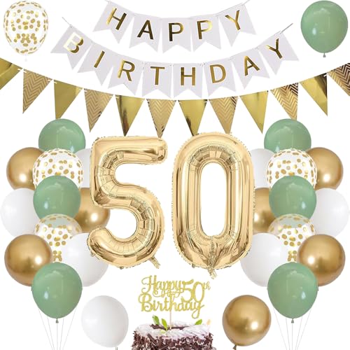 Luftballon 50. Geburtstag Salbeigrüne Folienballon Luftballon Zahlen 50. Geburtstagsdeko Männer Frau 50 Jahr Riesen Folienballon Zahl 50 Ballon 50 Deko zum Geburtstag Dekoration Grün Weiß Gold Luftballon 50. Geburtstag Salbeigrüne Folienballon Luftballon Zahlen 50. Geburtstagsdeko Männer Frau 50 Jahr Riesen Folienballon Zahl 50 Ballon 50 Deko zum Geburtstag Dekoration Grün Weiß Gold von TOPHOPE